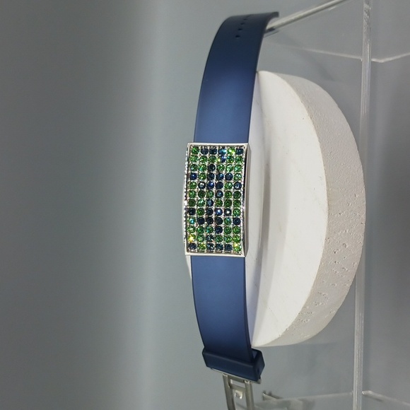 Swarovski Jewelry - 💚💙Swarovski Blue and Green  Crystal  Blue Clear Jelly Silicone Strap Band…